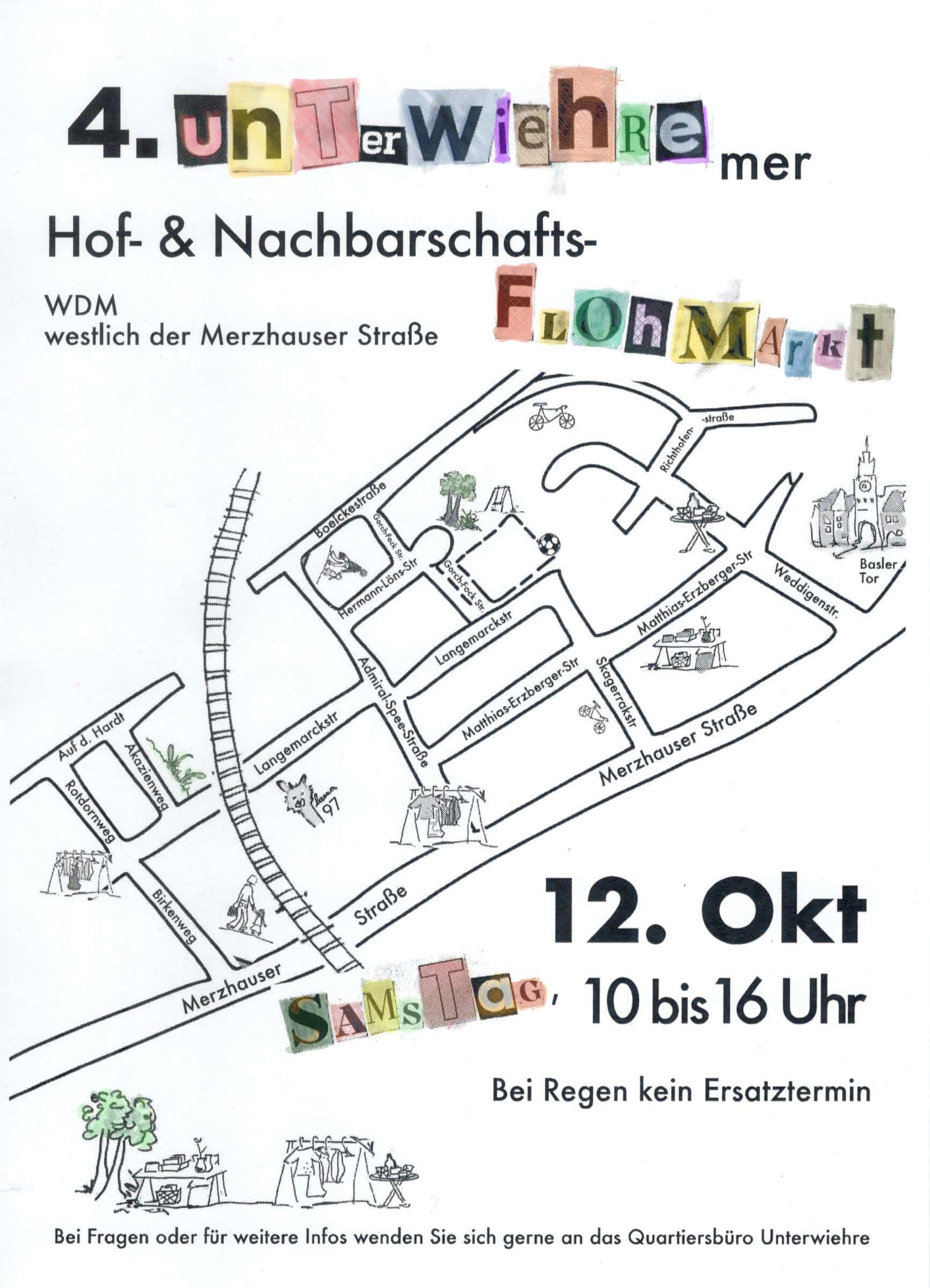 Plakat 4. Unterwiehremer Hof- und Nachbarschaftsflohmarkt